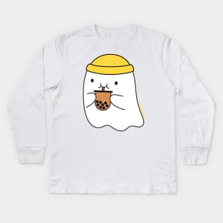 Bubble Tea Ghost Kids Long Sleeve T-Shirt